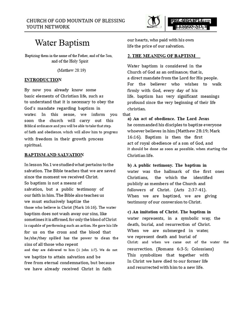 Understanding Water Baptism in Christianity | PDF | Baptism | Salvation