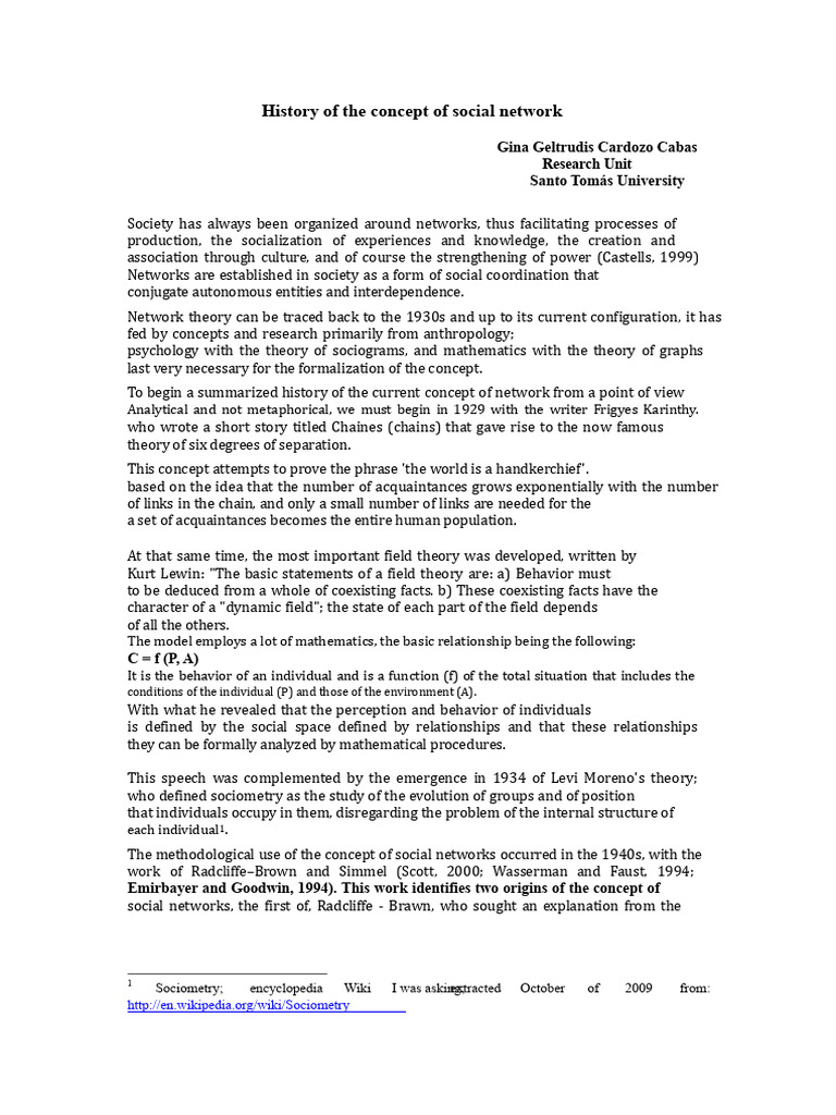 Evolution of Social Network Theory | PDF | Social Network | Vertex ...