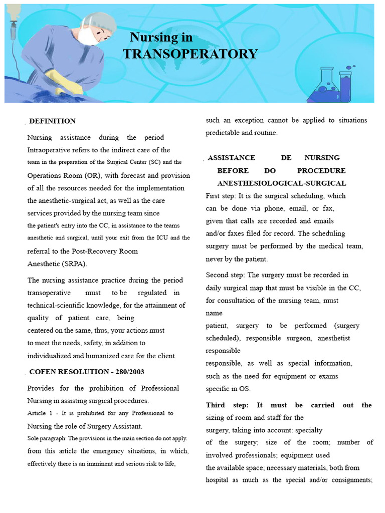 Intraoperative Nursing Assistance Guide | PDF | Surgery | Anesthesia