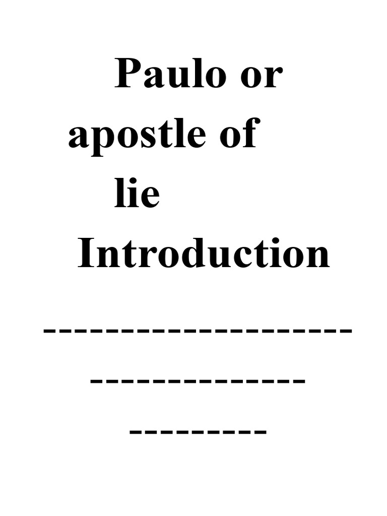 The Myth of Paul the Apostle | PDF | Paul The Apostle | Jesus