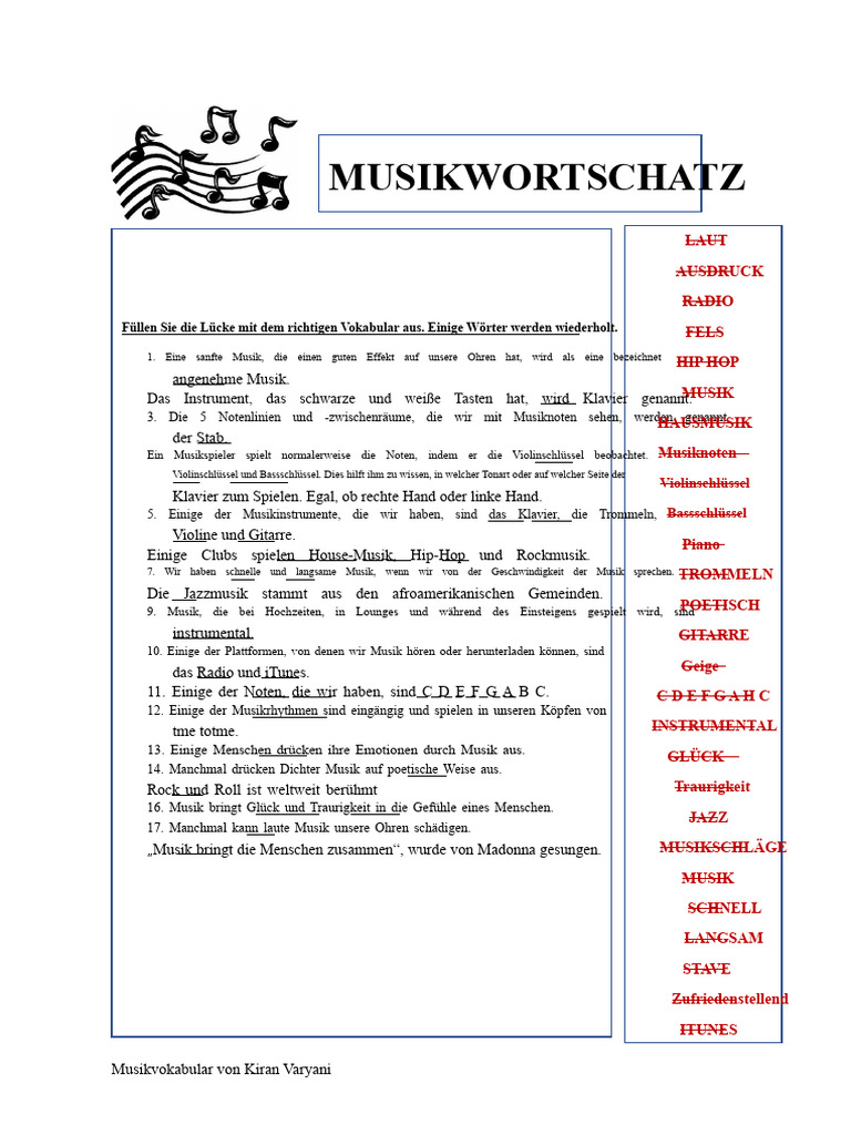 Musik Vokabular | PDF