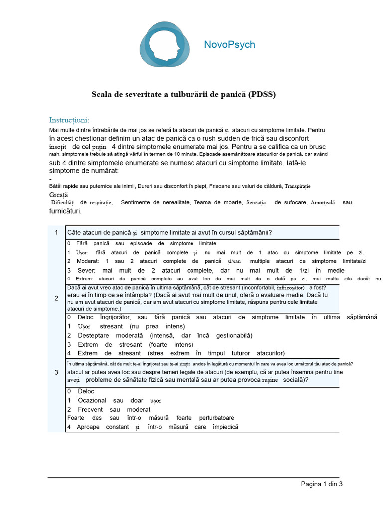 Evaluarea Pdss | PDF