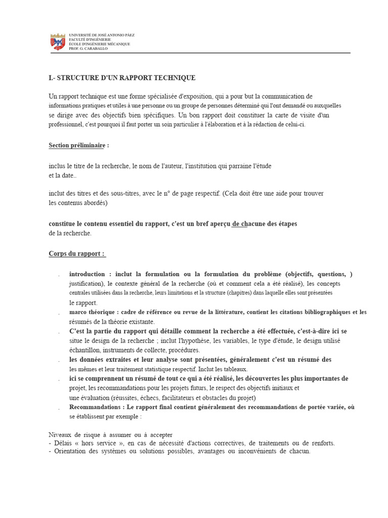 Guide de rédaction d'un rapport technique | PDF