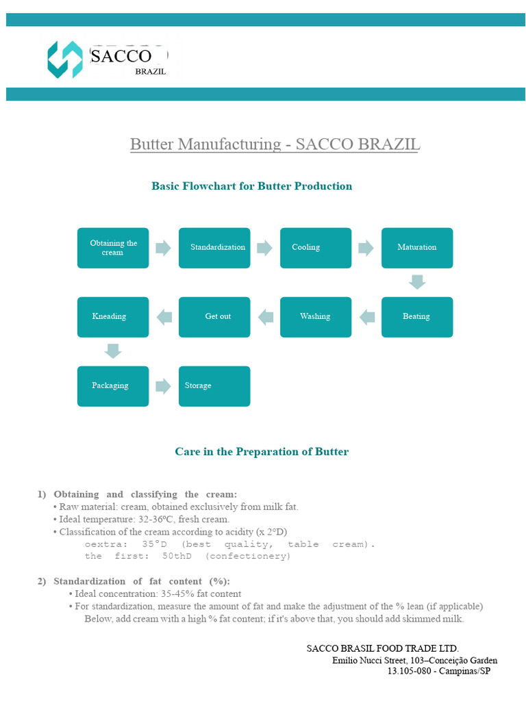 Butter Production Flowchart Guide | PDF | Butter | Milk