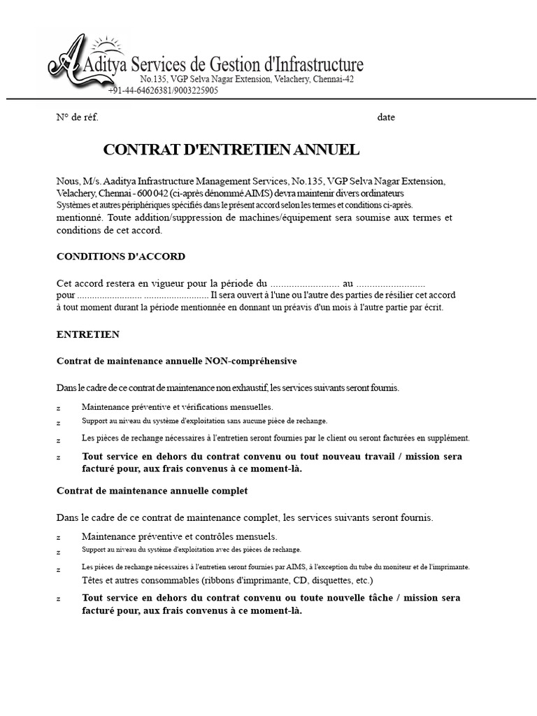 Contrat de Maintenance Informatique AIMS | PDF | Arbitrage
