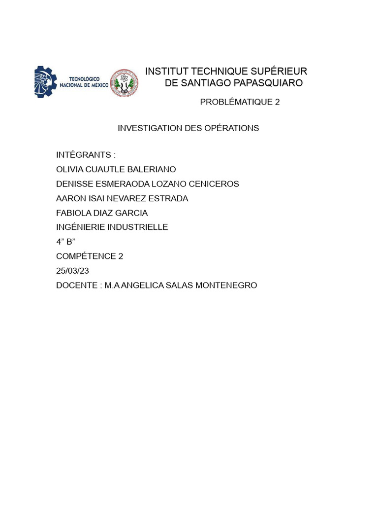 Problématique C2. Simplexe. | PDF | Photocopieur | Optimisation ...