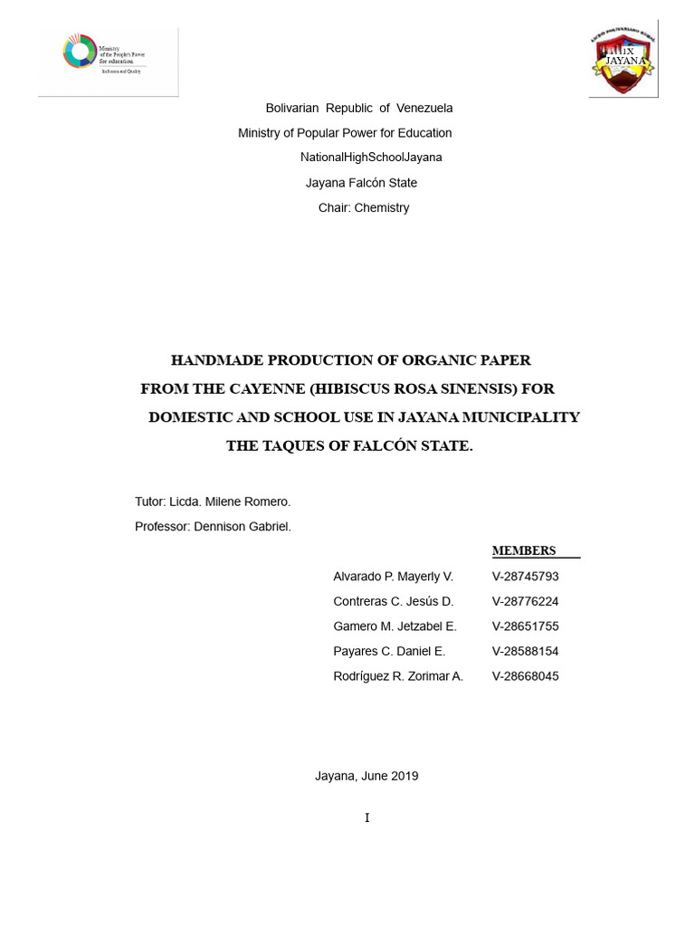 Handmade Paper Project | PDF | Paper | Methodology
