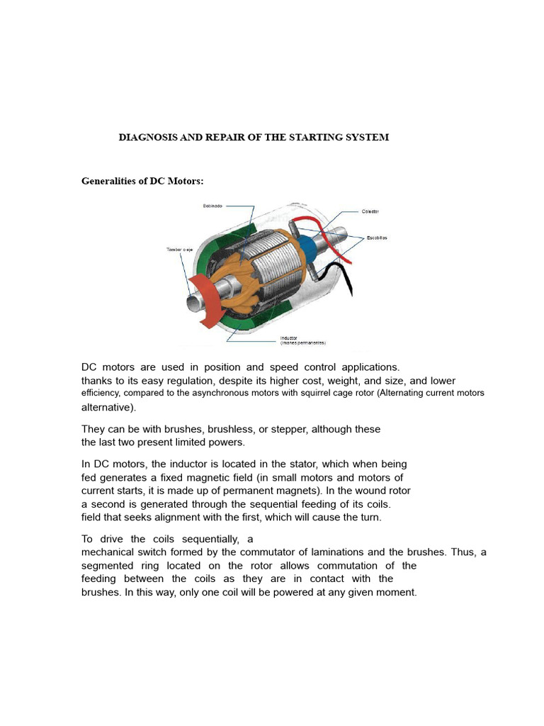 Starting System Diagnosis & Repair Guide | PDF | Electric Motor ...