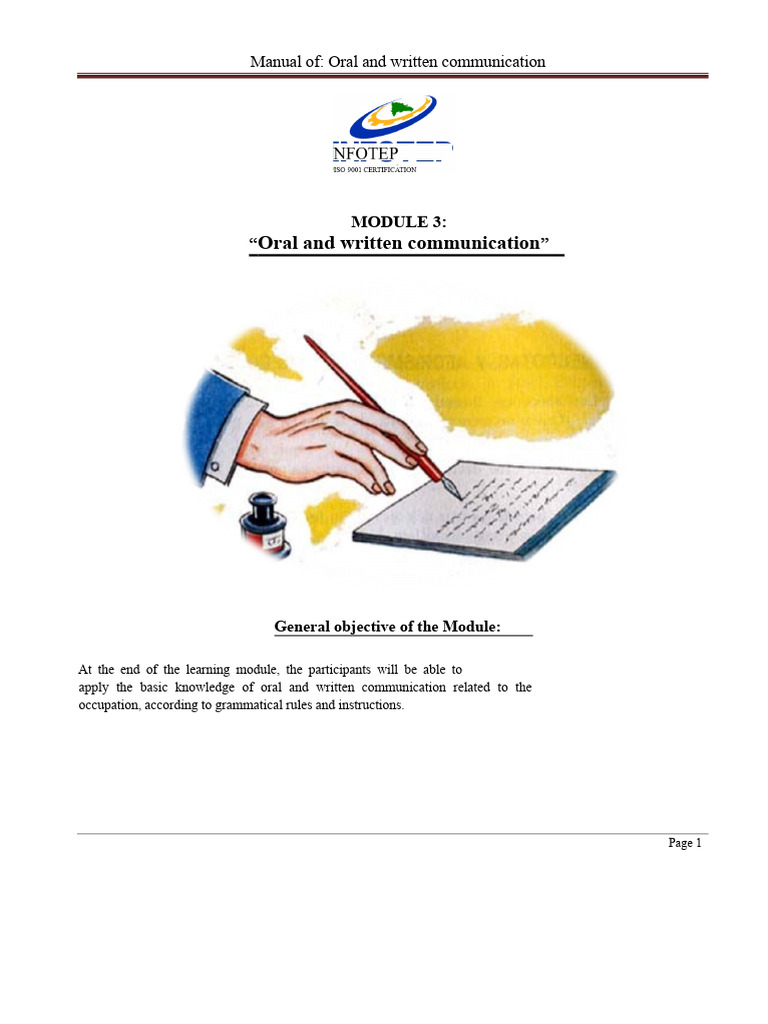Oral and Written Communication Guide | PDF | Stress (Linguistics ...