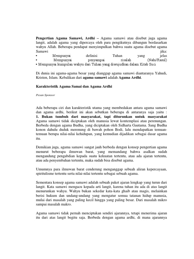 Pengertian Agama Samawi Pdf