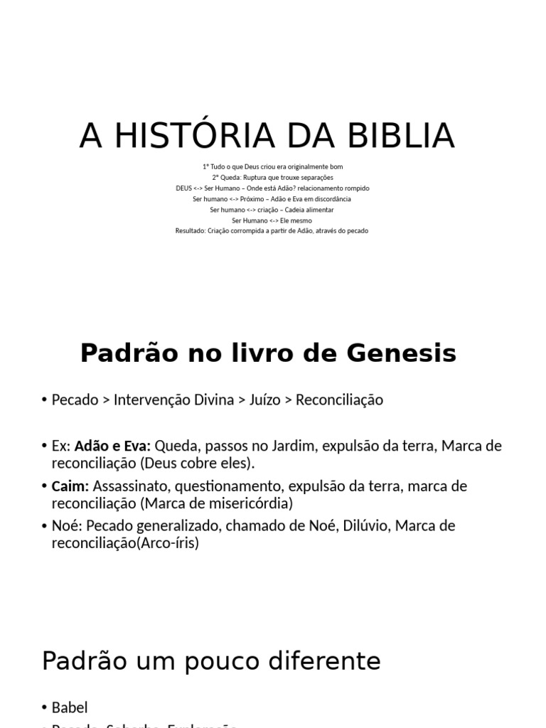 A História Da Biblia | PDF | Gênesis (livro) | Adão e Eva