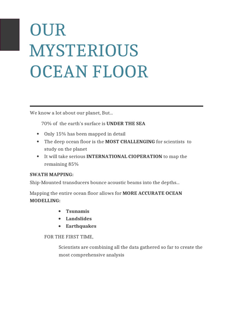OUR Mysterious Ocean Floor: Under The Sea | PDF