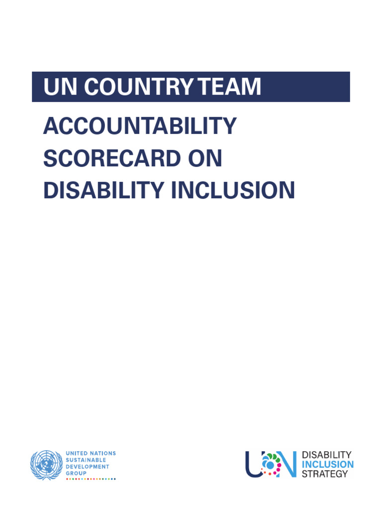 UN Disability Inclusion Accountability Scorecard | PDF | Accessibility ...