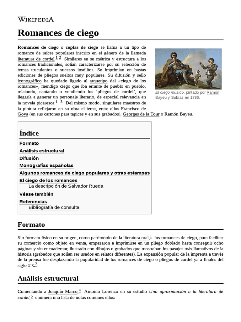 Romances de ciego: literatura popular española | PDF