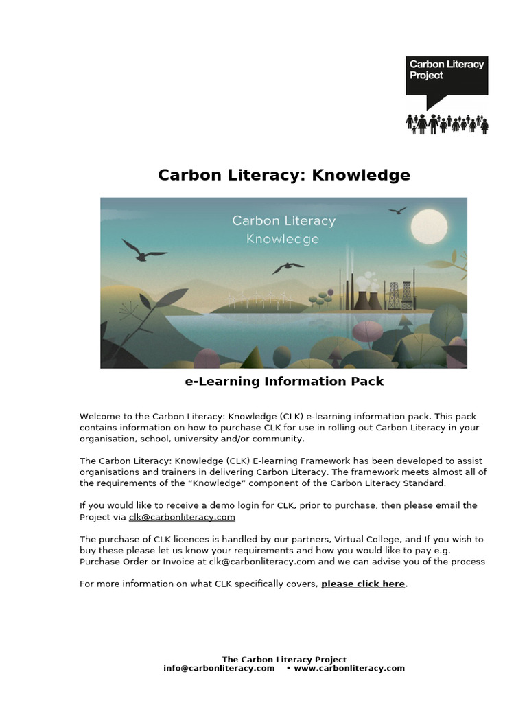 Carbon Literacy e-Learning Guide | PDF | Educational Technology | Literacy