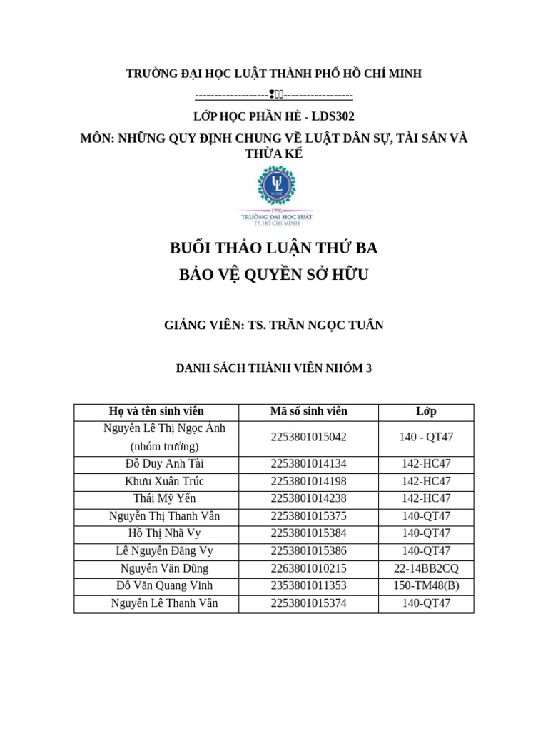 Hp Hè - dsu 1 - thảo Luận 3 - nhóm 3 | PDF