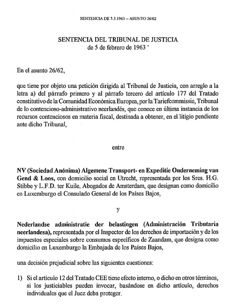 Van Gend En Loos Criteria