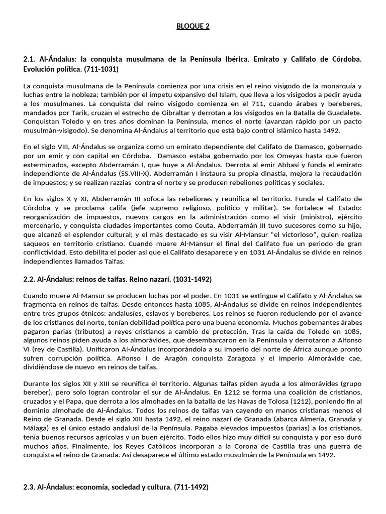 Historia de Al-Ándalus y la Reconquista | PDF | Al Andalus | Edades medias