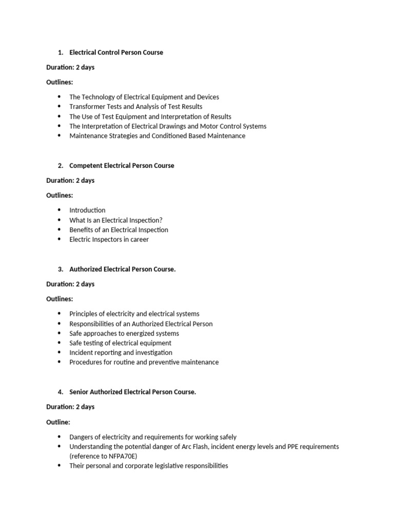Electrical Training Course Overview | PDF | Power Engineering ...