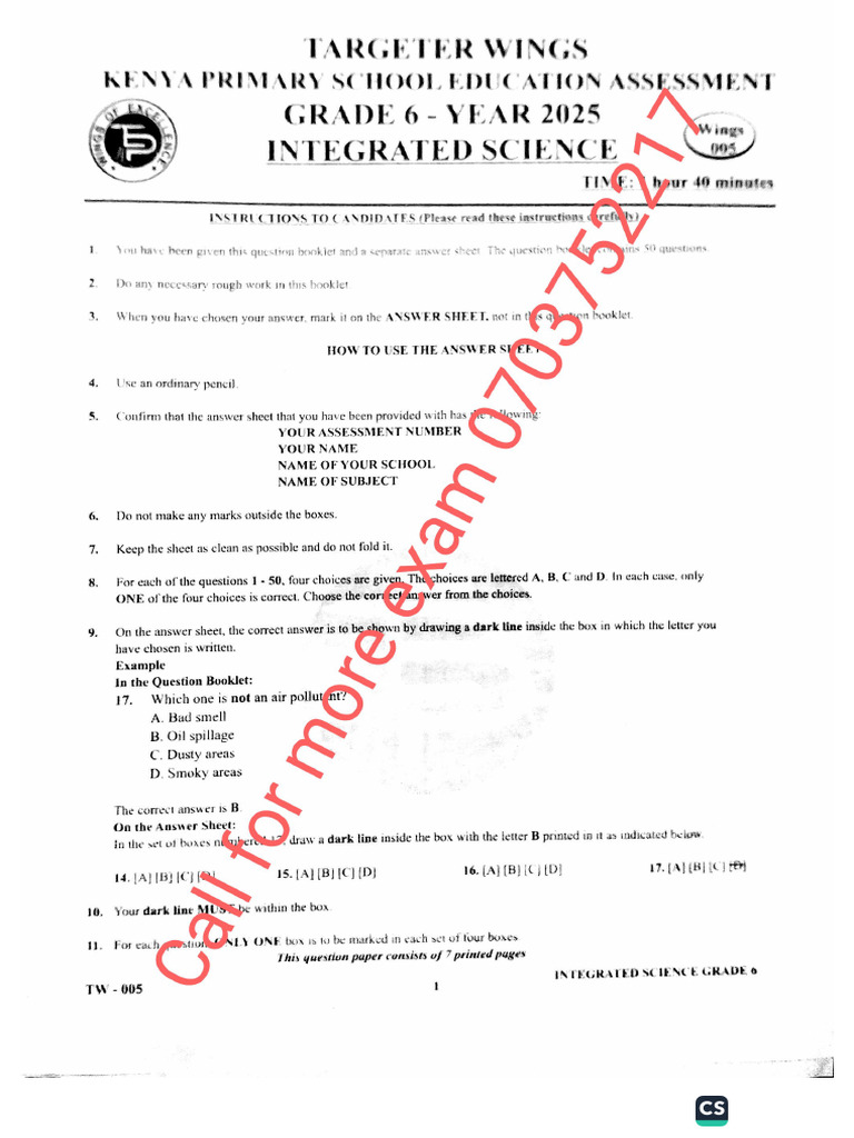Tws 005 Grade 6 Integrated Science 0703752217 | PDF