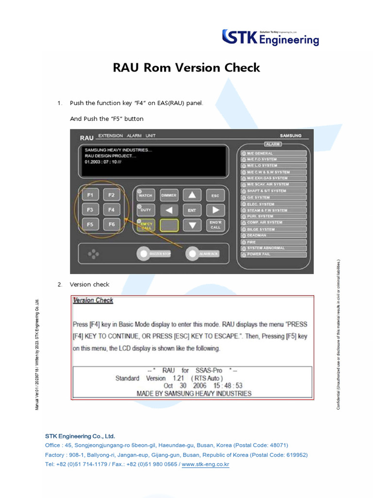 RAU ROM Version Check Guide | PDF