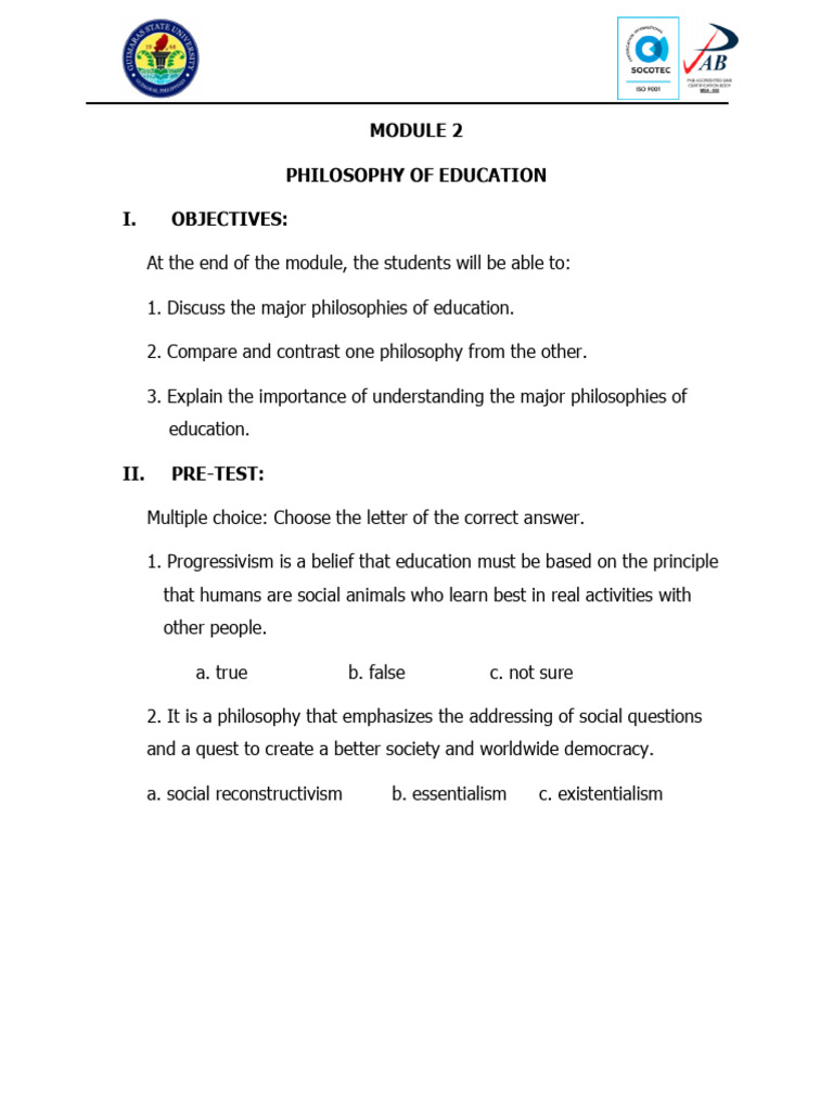 Major Educational Philosophies Explained | PDF | Constructivism ...