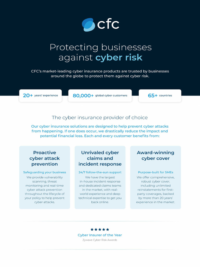 CFC Market-Leading Cyber Insurance Brochure | PDF