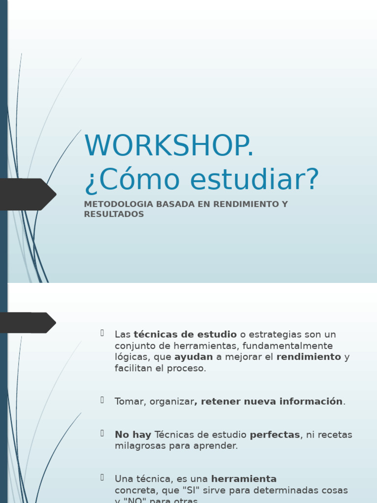 Técnicas de Estudio Efectivas y Metodología | PDF | Habilidades de ...
