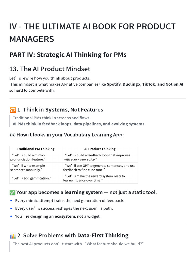 AI Product Mindset for Managers | PDF | Artificial Intelligence ...
