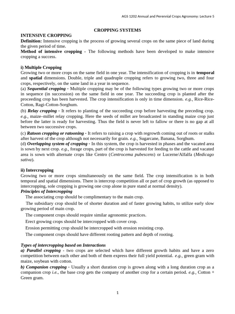 Understanding Parallel Cropping Methods | PDF | Crop Rotation | Agriculture