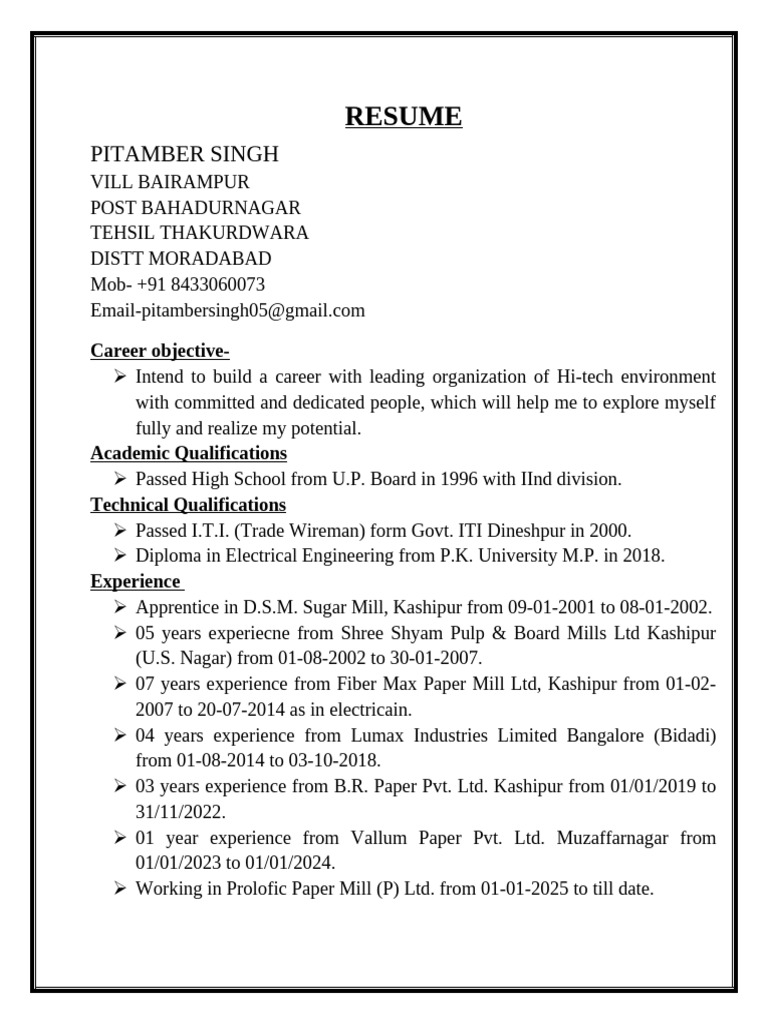 Pitamber Singh VCB Executive - ACME | PDF