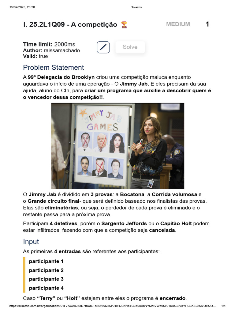 Competição Jimmy Jab: Regras e Resultados | PDF