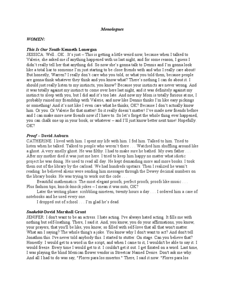 Monologues | Peter Pan | Nature