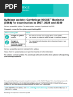 0450 Business Studies 2026 Syllabus Update | PDF