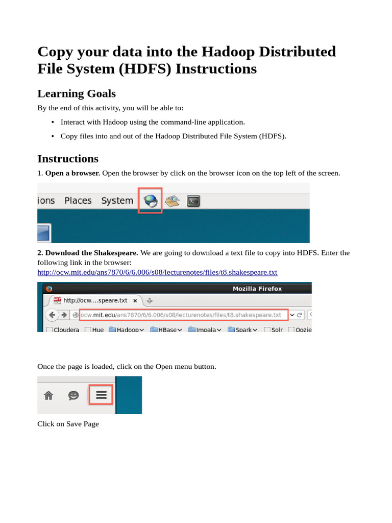 Copy Your Data Into The Hadoop Distributed File System (HDFS ...