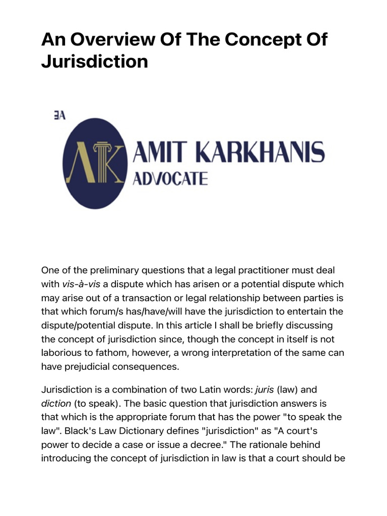 Understanding Jurisdiction in Law | PDF | Lawsuit | Jurisdiction