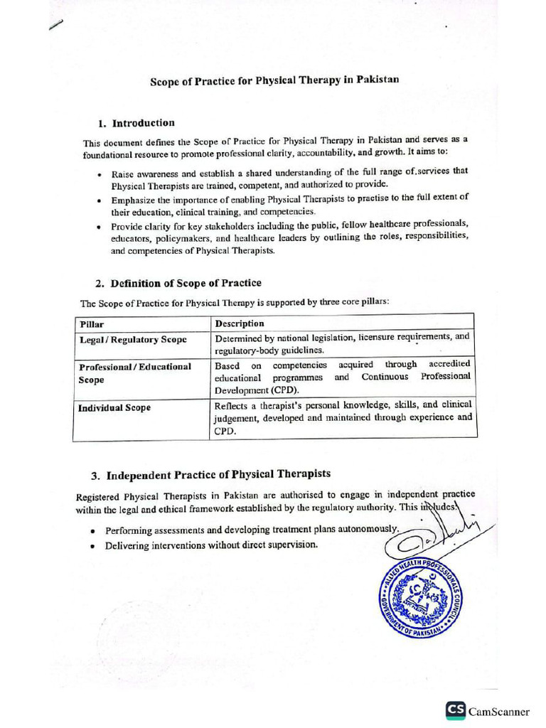 AHPC Regulations For Physiotherapists | PDF
