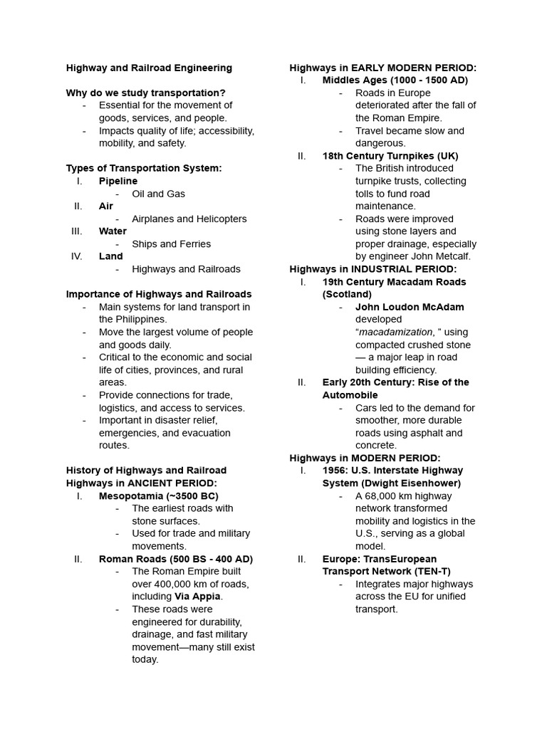 Highway and Railroad Engineering Overview | PDF | Rail Transport | High ...