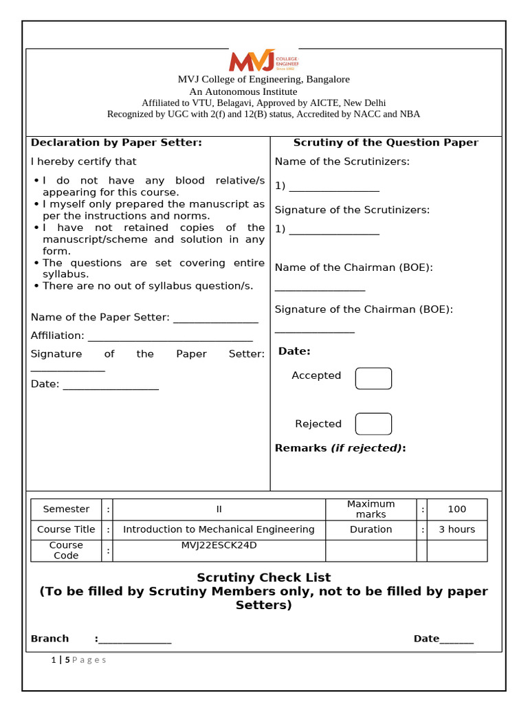 QP Template- 2022 Scheme | PDF | Welding | Construction