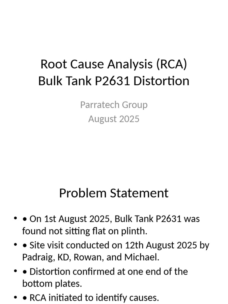 P2631 Bulk Tank RCA | PDF