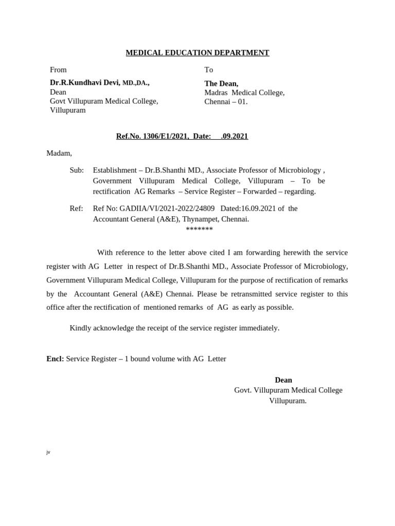 Service Register Rectification Request | PDF
