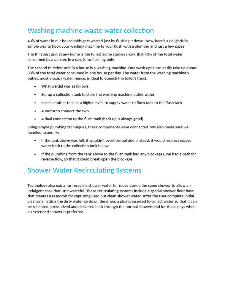 Waste Water Collection Techniques | PDF