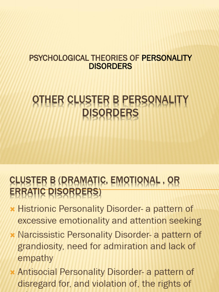 Cluster B PD | PDF | Personality Disorder | Narcissism