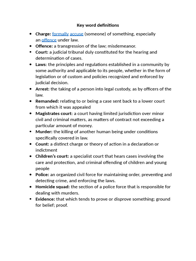 Key Word Defintions | PDF