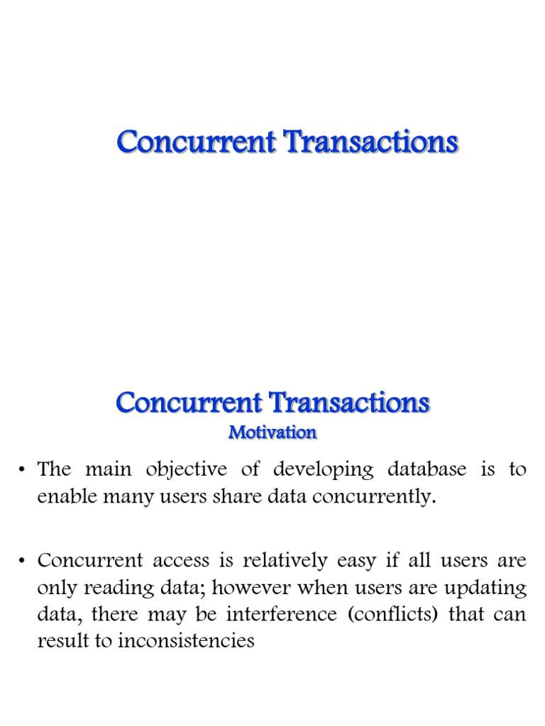 Managing Concurrent Database Transactions | PDF | Database Transaction ...