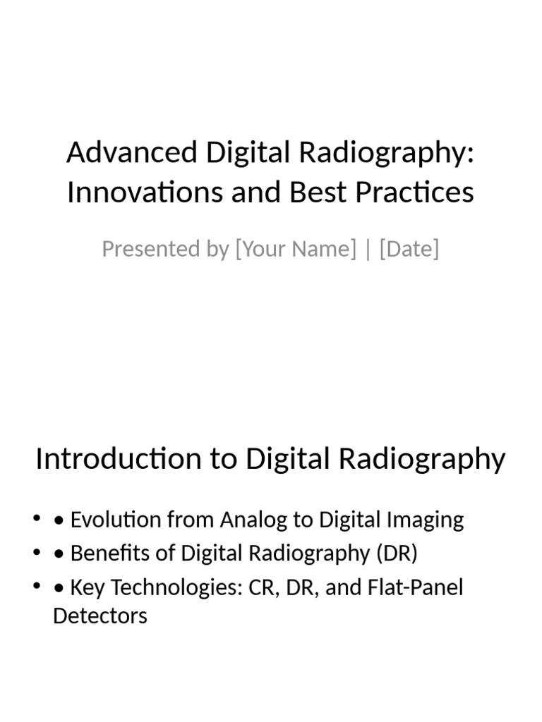 Digital Radiography Innovations Guide | PDF