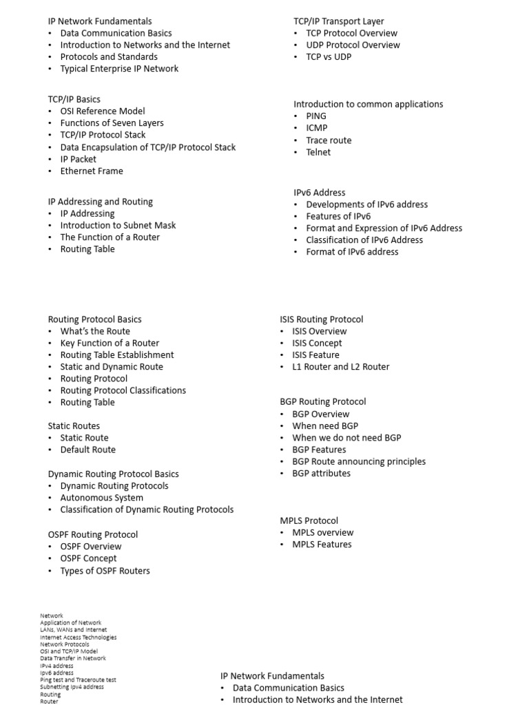 IP Network Fundamentals and Protocols | PDF | Computer Network ...