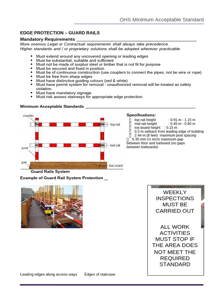 Edge Protection Guard Rails Standards | PDF