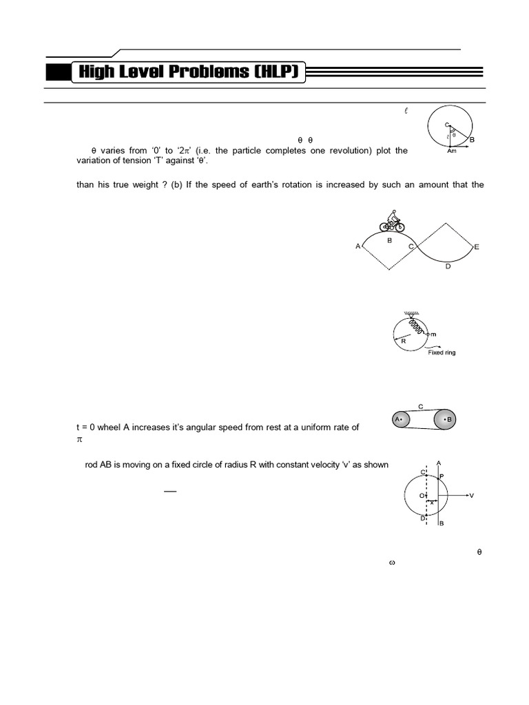Circular Motion Problem Set | PDF | Rotation Around A Fixed Axis ...
