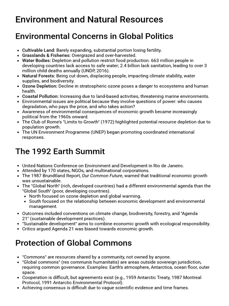 Global Environmental Politics Overview | PDF | Sustainability ...